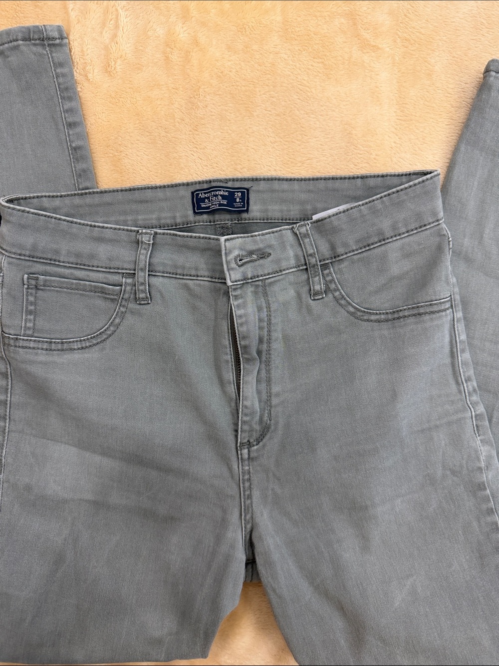 Abercrombie & Fitch light green Slim Straight Jeans
